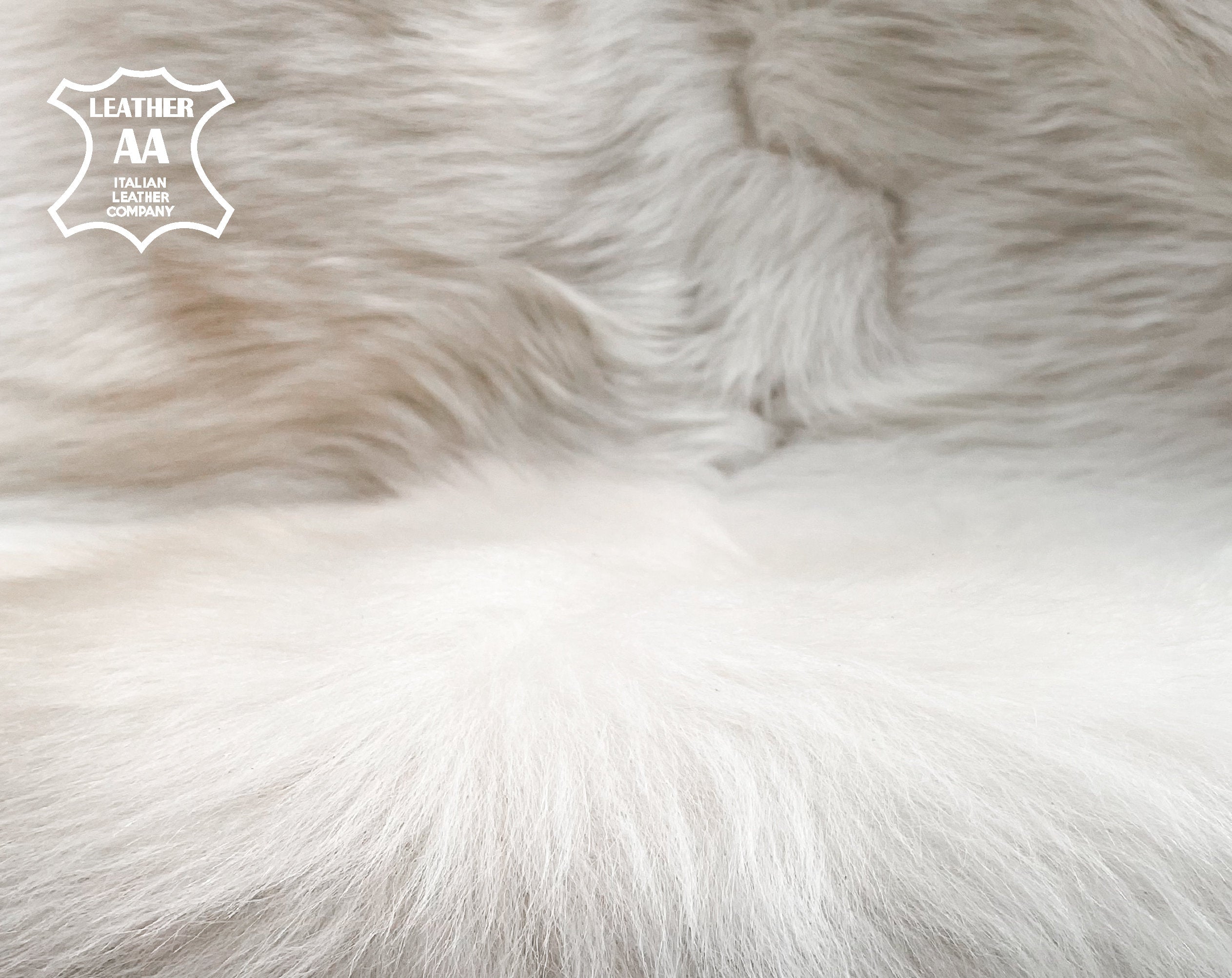 Exclusive Long Hair Italian Lambskin Shearling / Extra Soft Double Sided Fur 1.5mm/3.75oz / FLUFFY SNOW 1225