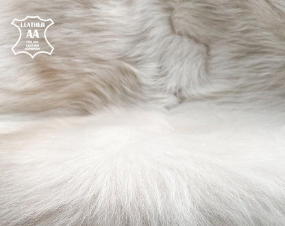 Exclusive Long Hair Italian Lambskin Shearling / Extra Soft Double Sided Fur 1.5mm/3.75oz / FLUFFY SNOW 1225