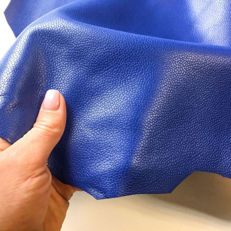 Dark Blue Pebbled Lambskin Leather 1.0mm/2.5oz/1.0mm / TEXTURED SODALITE 842