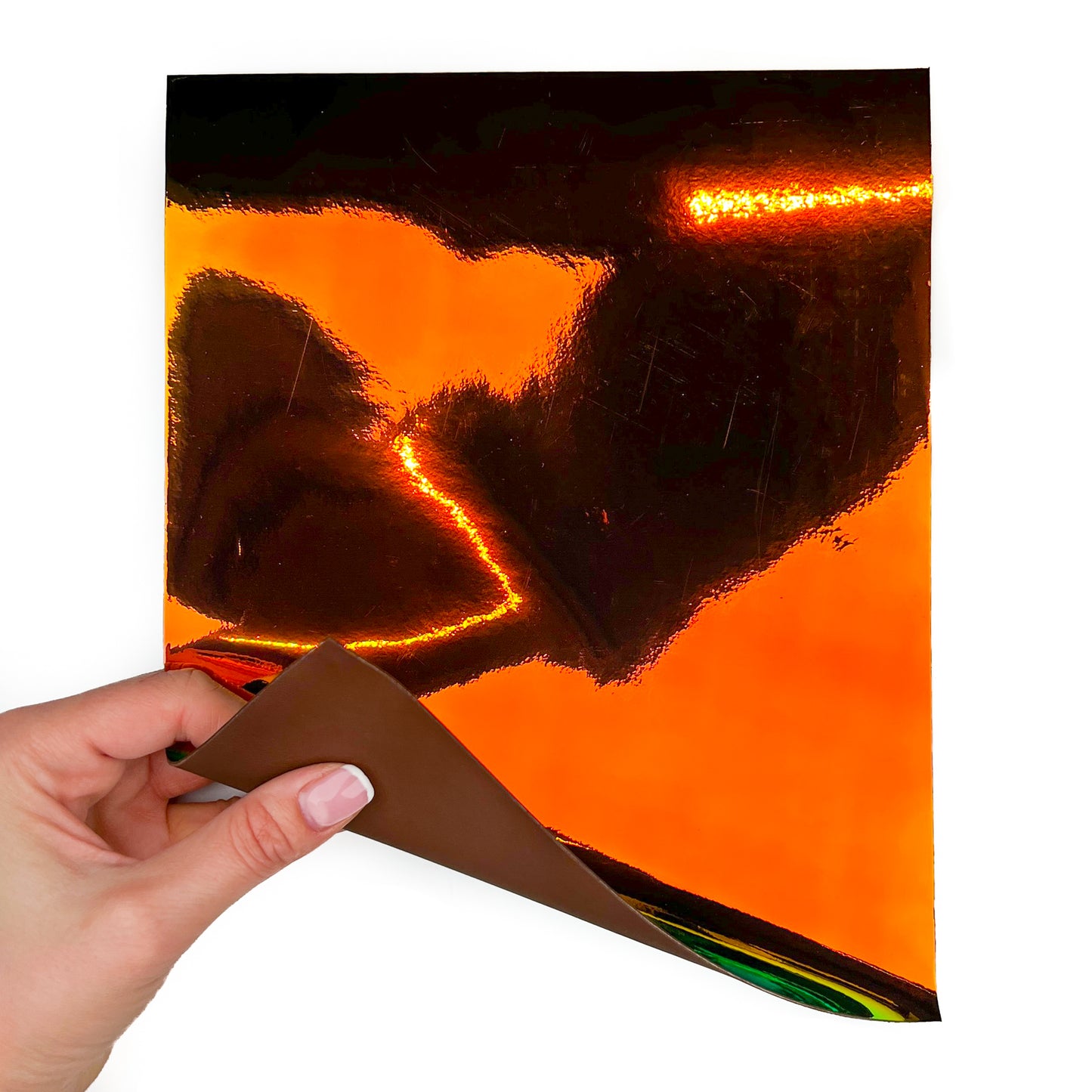 Holographic Shiny Lambskin Sheets BROWN HOLO 1465 0.8mm/2oz