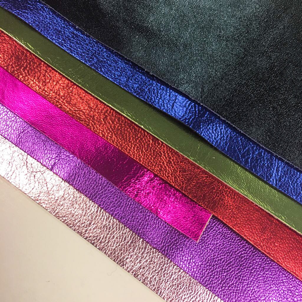 Bright Metallic Scrap Packs Mix Of Lambskin Renmats Shiny Colors