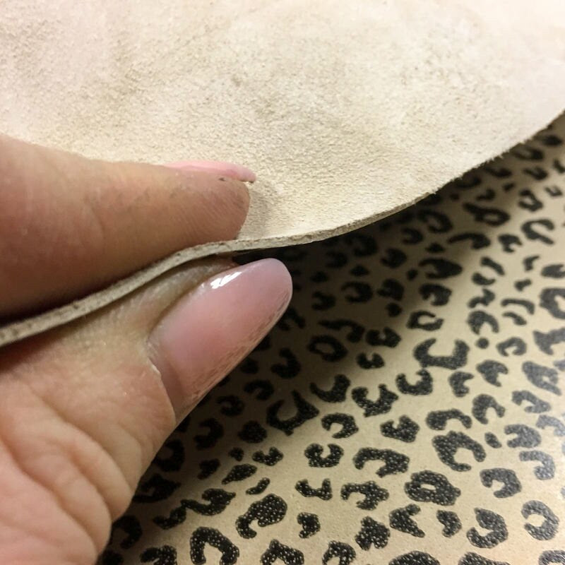 Small Spots Print Lambskin Leather 0.7mm/1.75oz ICED COFFEE 696