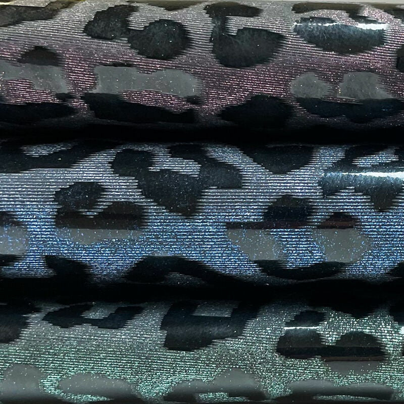 Glossy Lambskin With Leopard Print 0.9-1.0mm/2.25-2.5oz / NIGHTSKY LEO 1279
