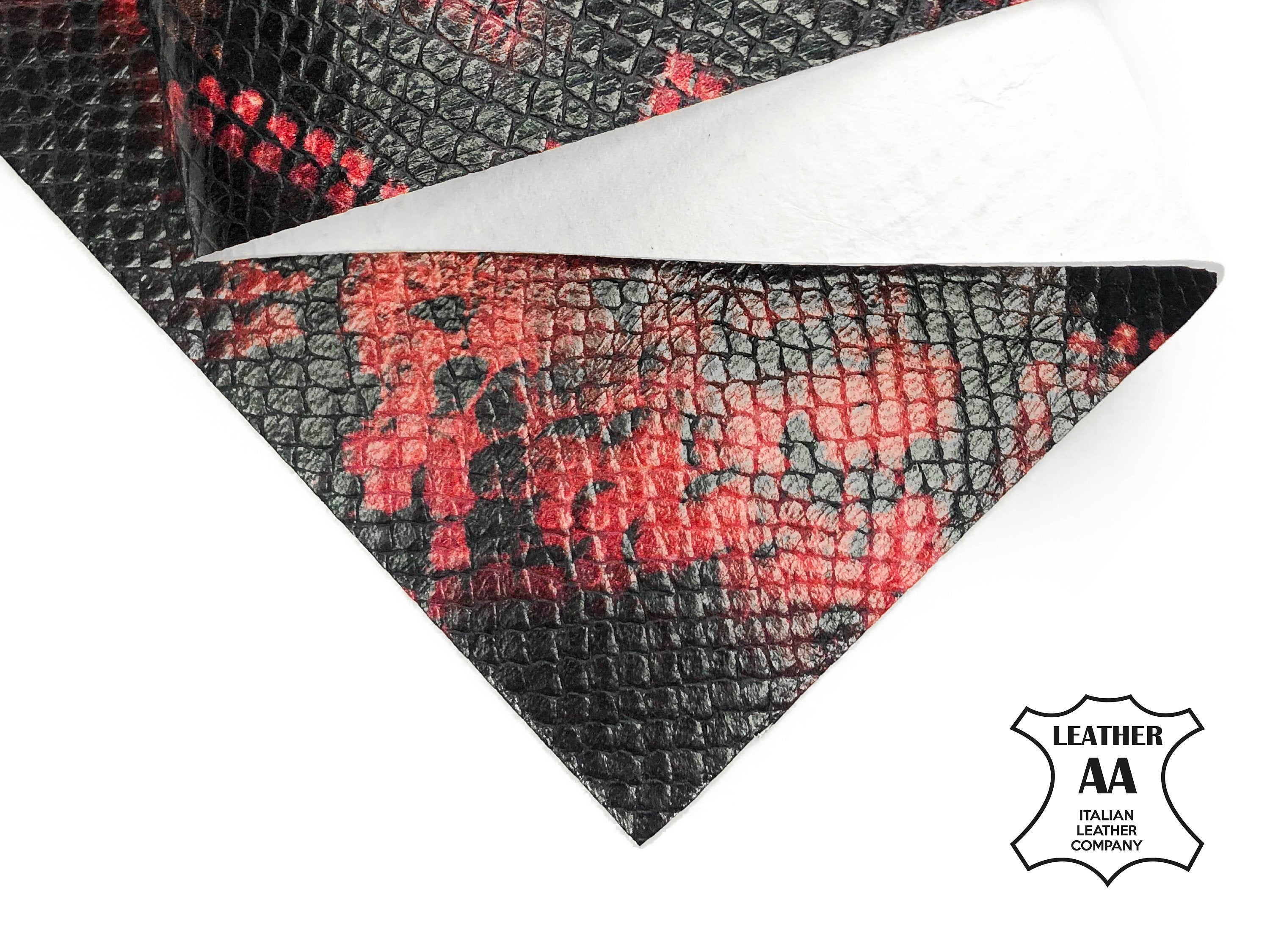 Red Snake Print Lambskin Sheets 1.0mm/2.5oz / AMERICAN SNAKE 979