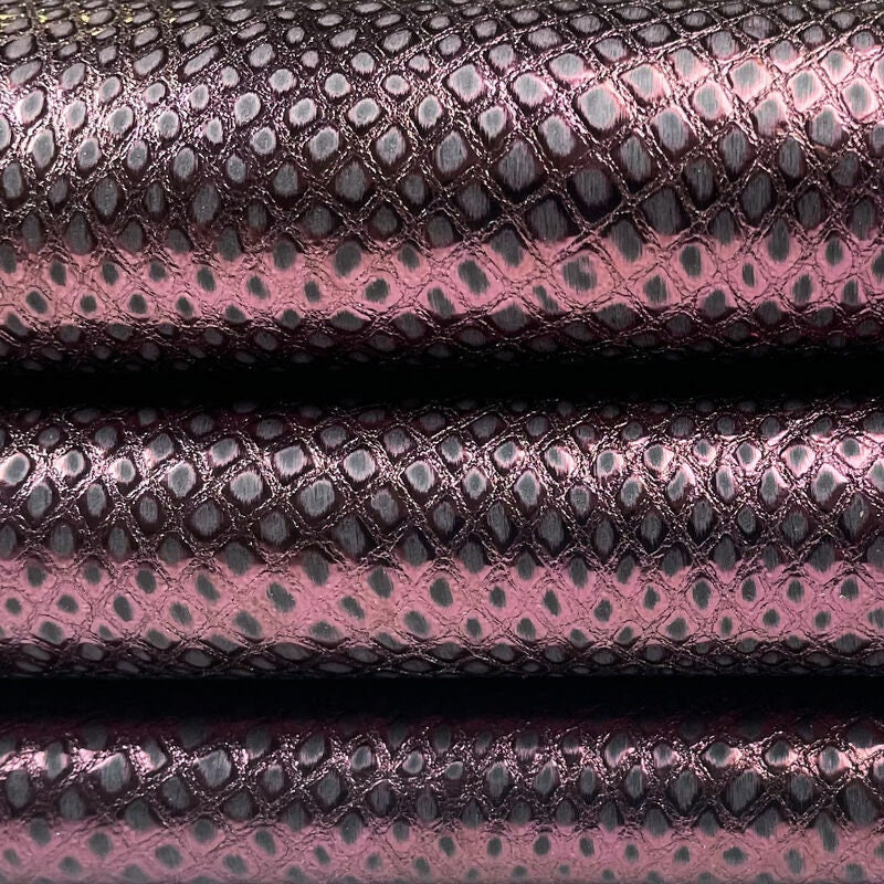 Metallic Purple Snakeskin Print Lambskin 0.8mm/2oz PURPLE SNAKE 1093