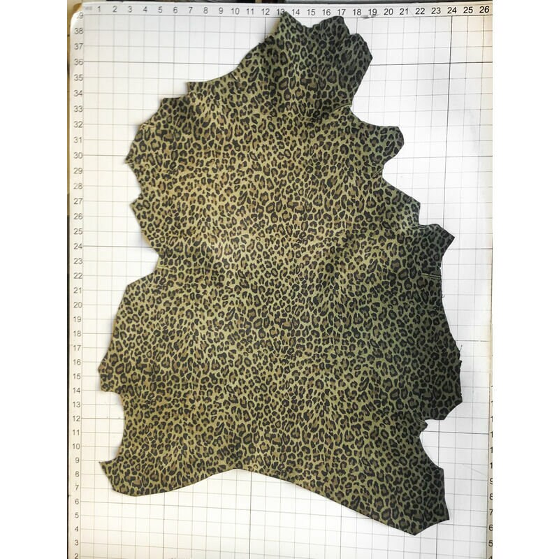 Khaki Leopard Print Lambskin 0.8mm/2oz / KHAKI LEOPARD 988