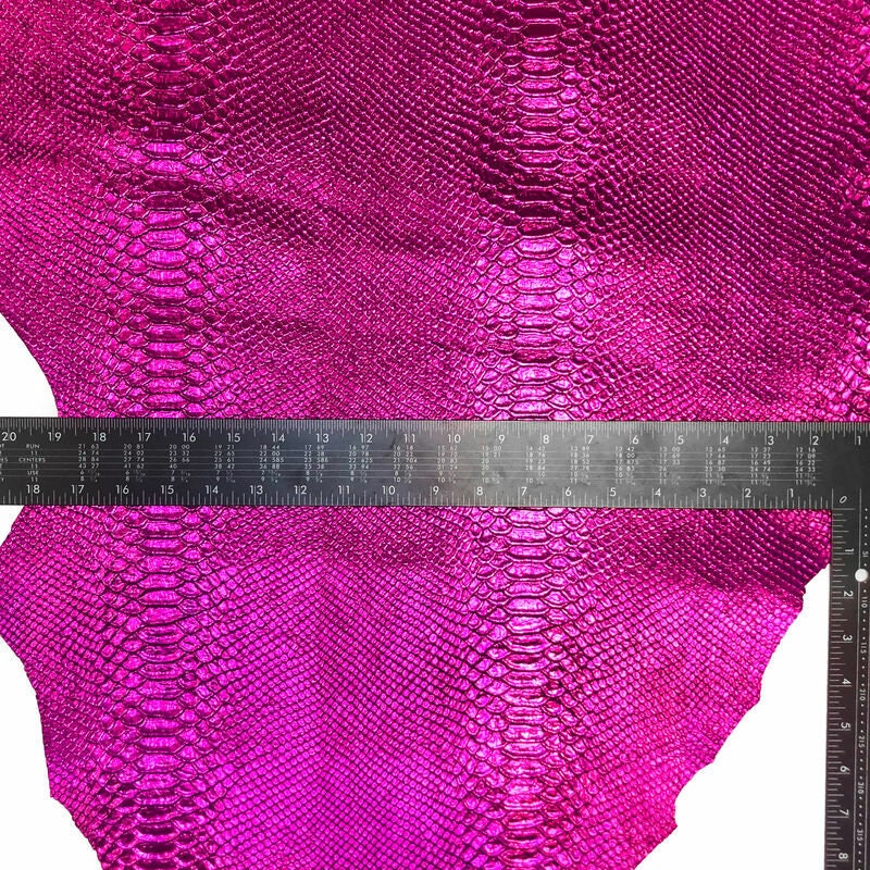Fuchsia Metallic Lambskin Hides With Snake Prin FUCHSIA SNAKE 1034 0.7mm/1.75oz
