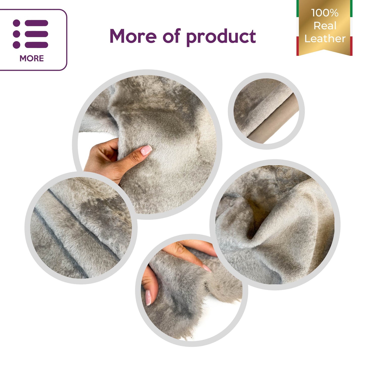 Supersoft Gray Shearling Thin Silvery Fur 1mm/2.5oz / DOVE SHEARLING 1394