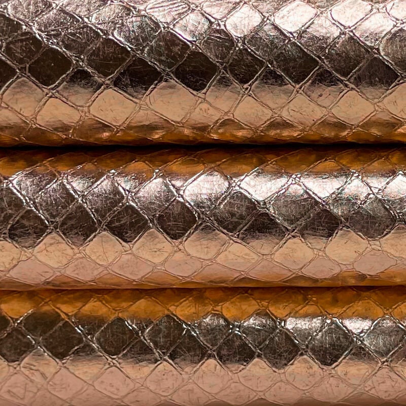 Rose Gold Lambskin With Snake Print 0.9mm/2.25oz / ROSE GOLD PYTHON 1306