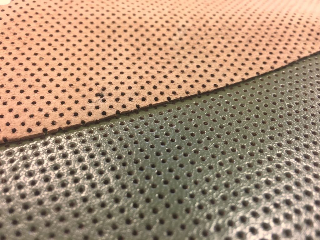 Khaki Green Perforated Print Lambskin 0.9mm/2.25oz / OLIVE GREEN 208