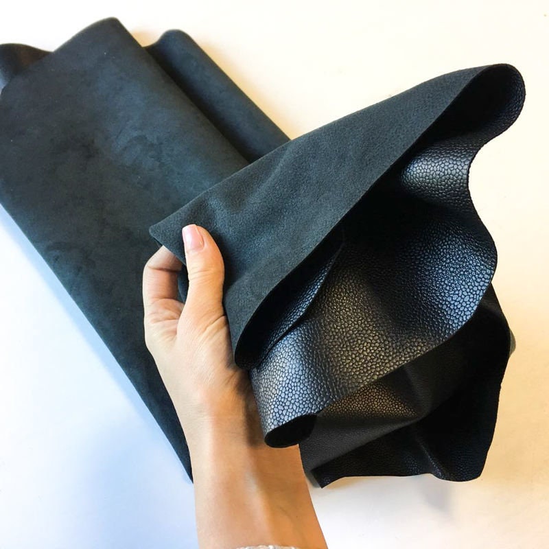 Textured Black Lambskin Leather 2oz/0.8mm / BUMPY BLACK 846