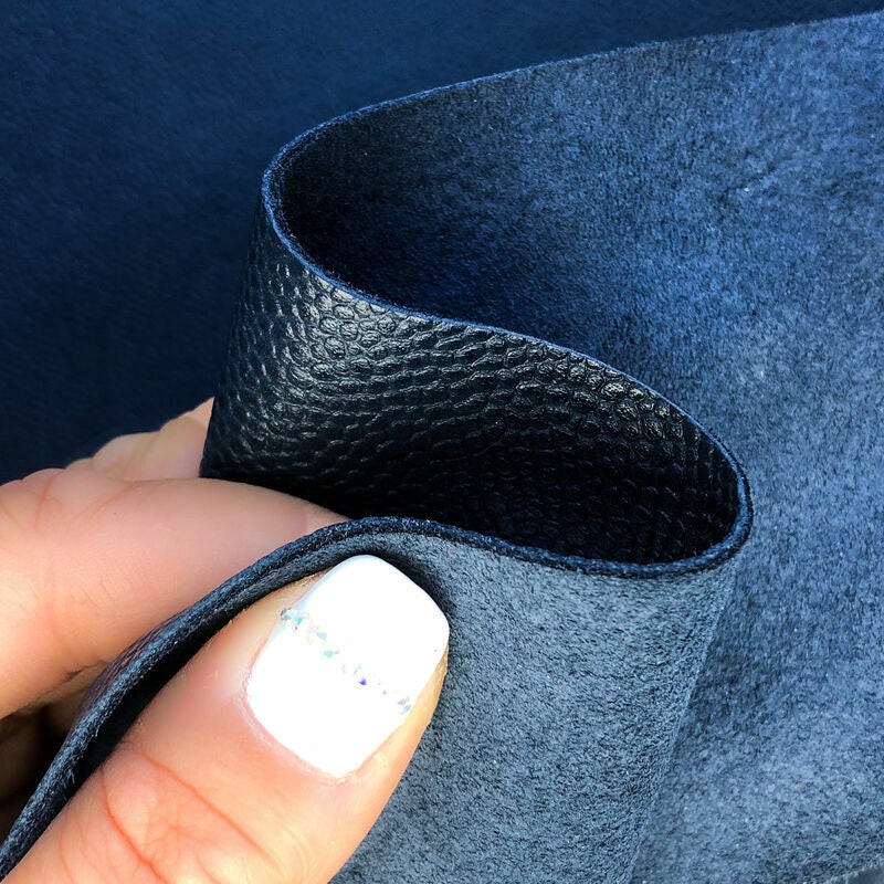 Dark Blue Pebbled Lambskin Leather 1.0mm/2.5oz / MOONLIT OCEAN 928