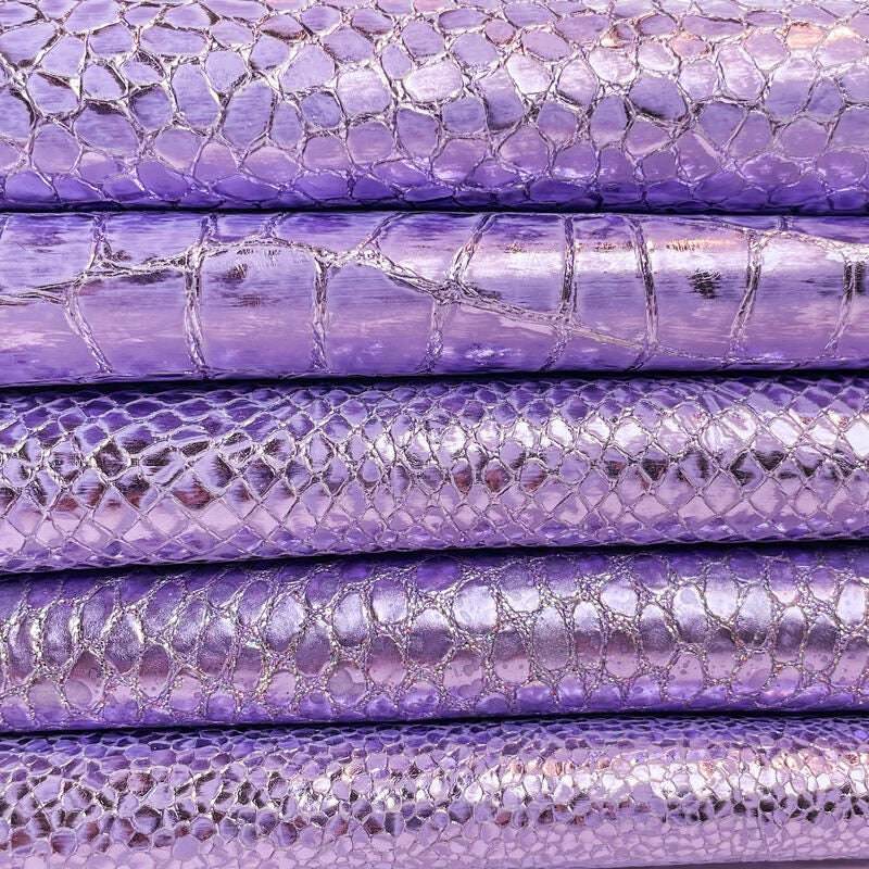 Purple Metallic Animal Print Lambskin 0.9-1.2mm/2.25-3oz / METALLIC LAVENDER MIX 1334