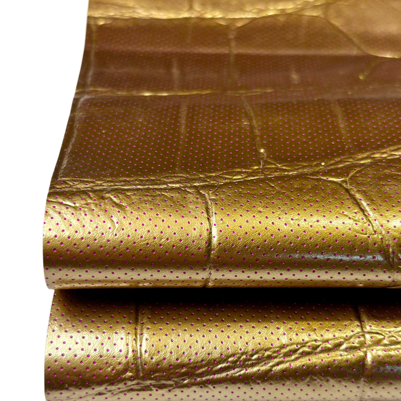 Limited Edition Gold Croco Lambskin Leather Sheet 1mm (2.5oz)