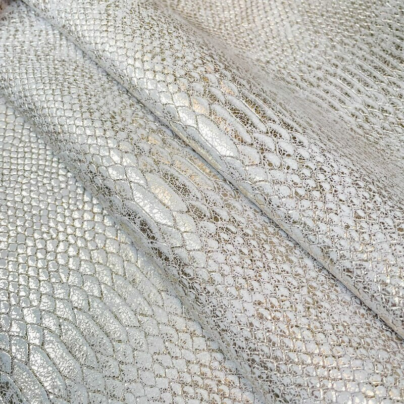 Light Metallic Snake Print Lambskin 1.0mm/2.5oz / ROYAL SNAKE 1286