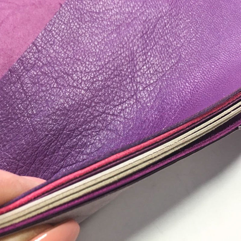 Purple Leather Scraps Genuine Pink and Violet Sheep Craft Pieces Small Remnants