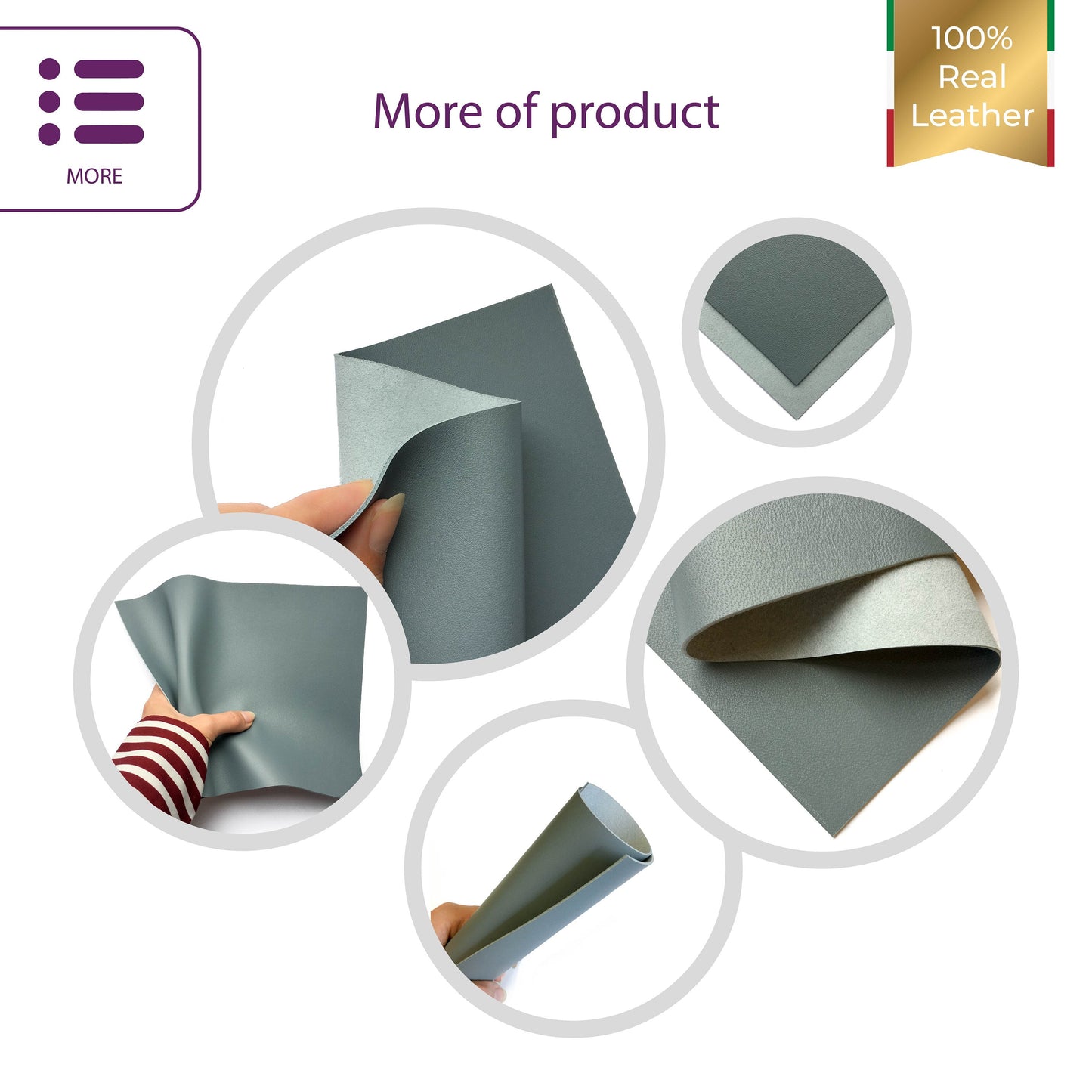 Gray Thick Lambskin Sheets 0.9mm/2.25oz / MONUMENT 647