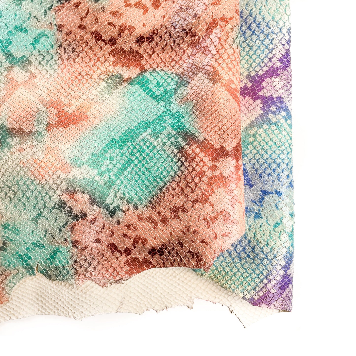 Bright Colors Snake Print Lambskin Leather 0.9mm/2.25oz / COCTAIL SNAKE MIX 1338
