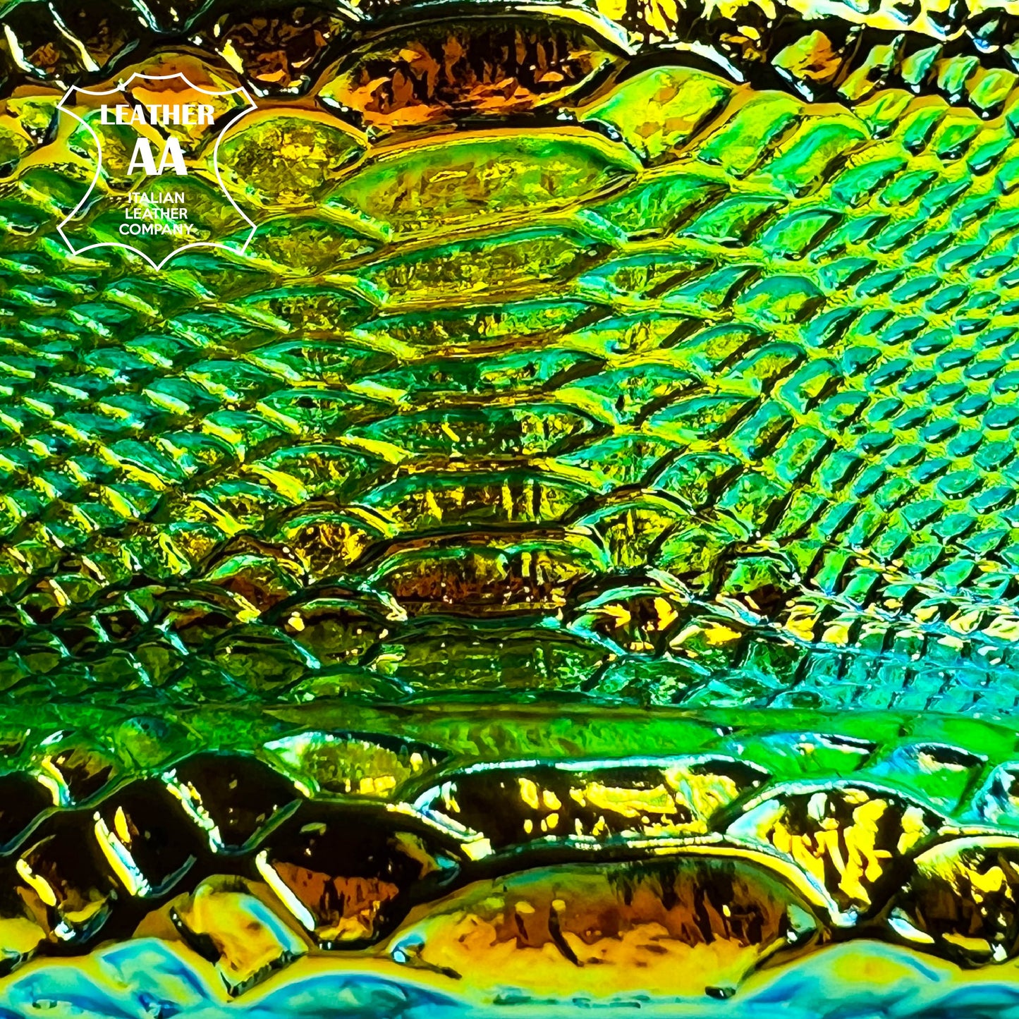 Metallic Holographic Lambskin With Snake Print Thick 1.1mm/2.75oz Black HOLO SNAKE 1460