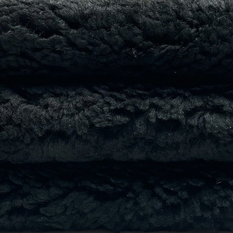 Black Lambskin Shearling Warm Double Sided Fur Fabric 2mm/5oz NEW BLACK SHEARLING 1293