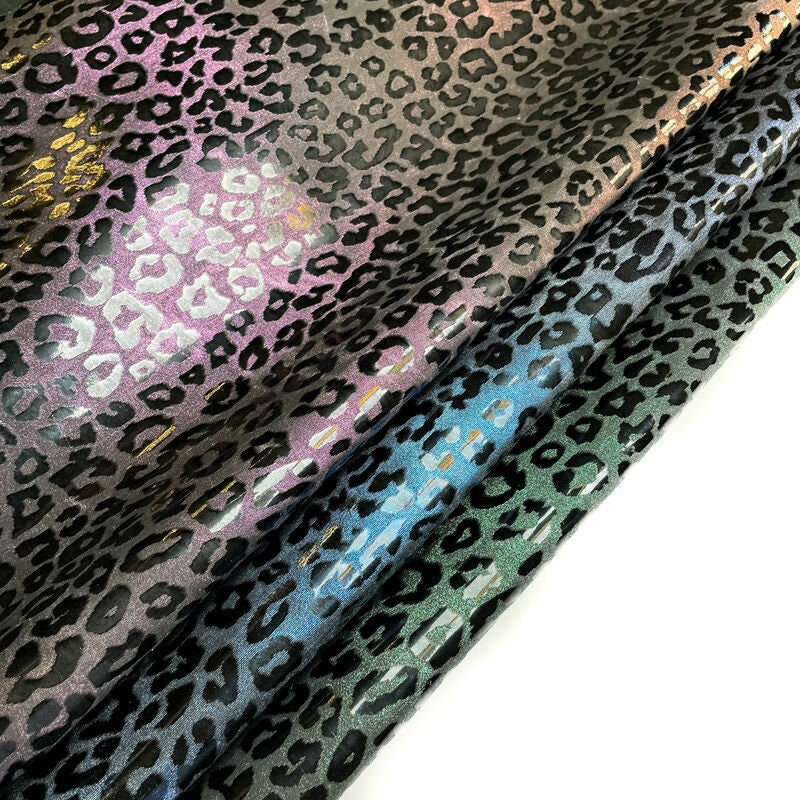 Glossy Lambskin With Leopard Print 0.9-1.0mm/2.25-2.5oz / NIGHTSKY LEO 1279