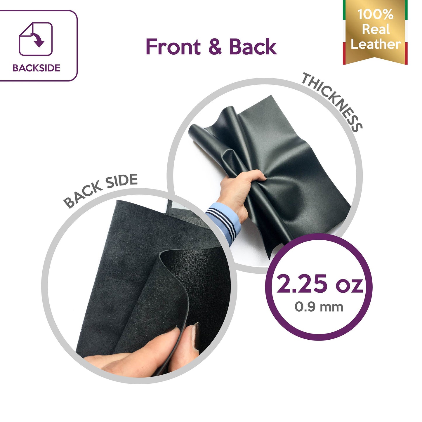 Black Lambskin Sheets 2.25oz/0.7mm / BLACK SHEEP 674