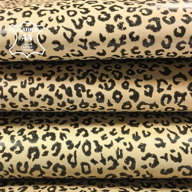 Small Spots Print Lambskin Leather 0.7mm/1.75oz ICED COFFEE 696