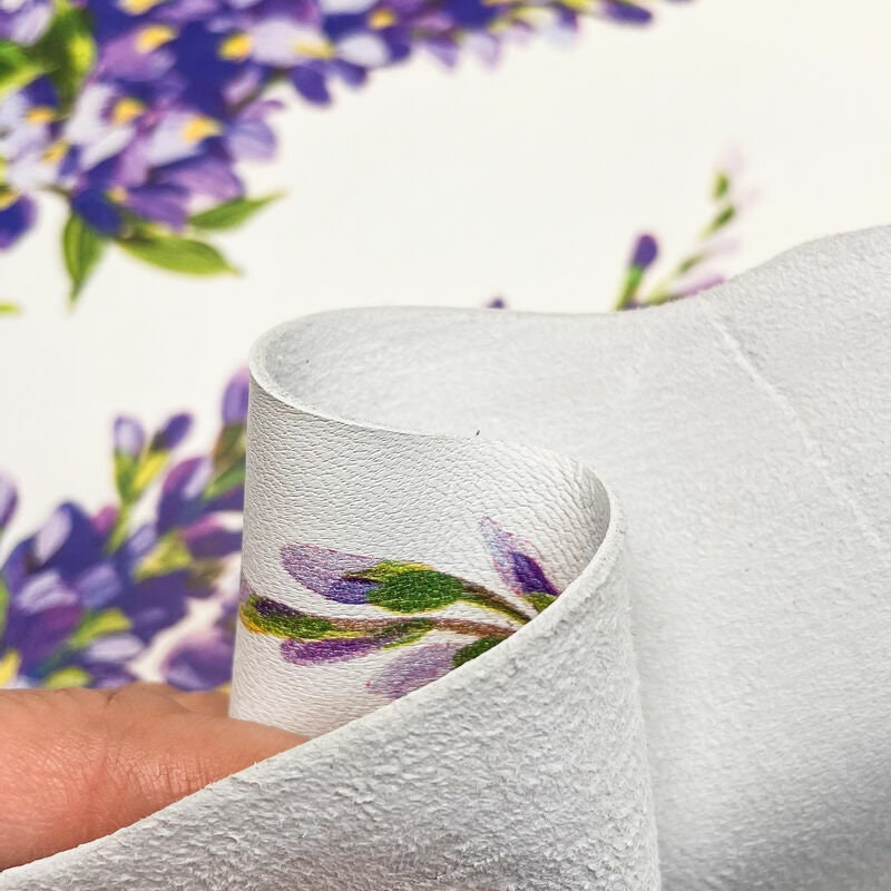 Purple Flower Lambskin With Print 1.1mm/2.75oz / VERY PERI FLOWERS 1320