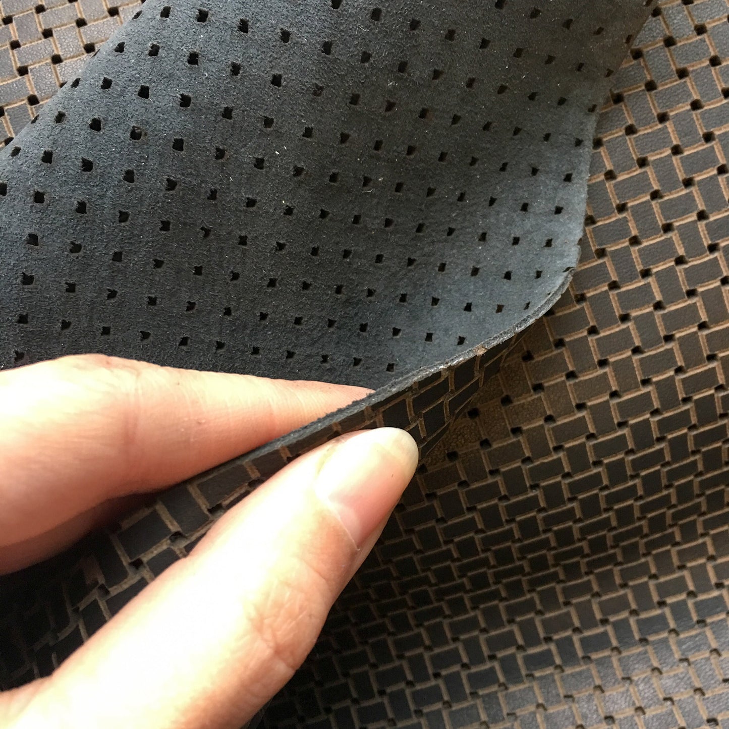 Brown Wickerwork Print Lambskin Sheets 0.8-1.0 mm / 2-2.5 oz.