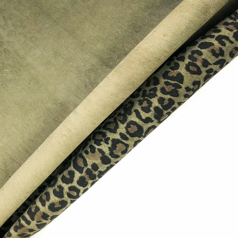 Khaki Leopard Print Lambskin 0.8mm/2oz / KHAKI LEOPARD 988