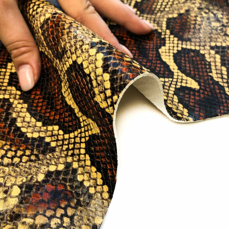Colorful Snake Print Lambskin Leather 1.2mm/3oz / COLORADO SNAKE 963