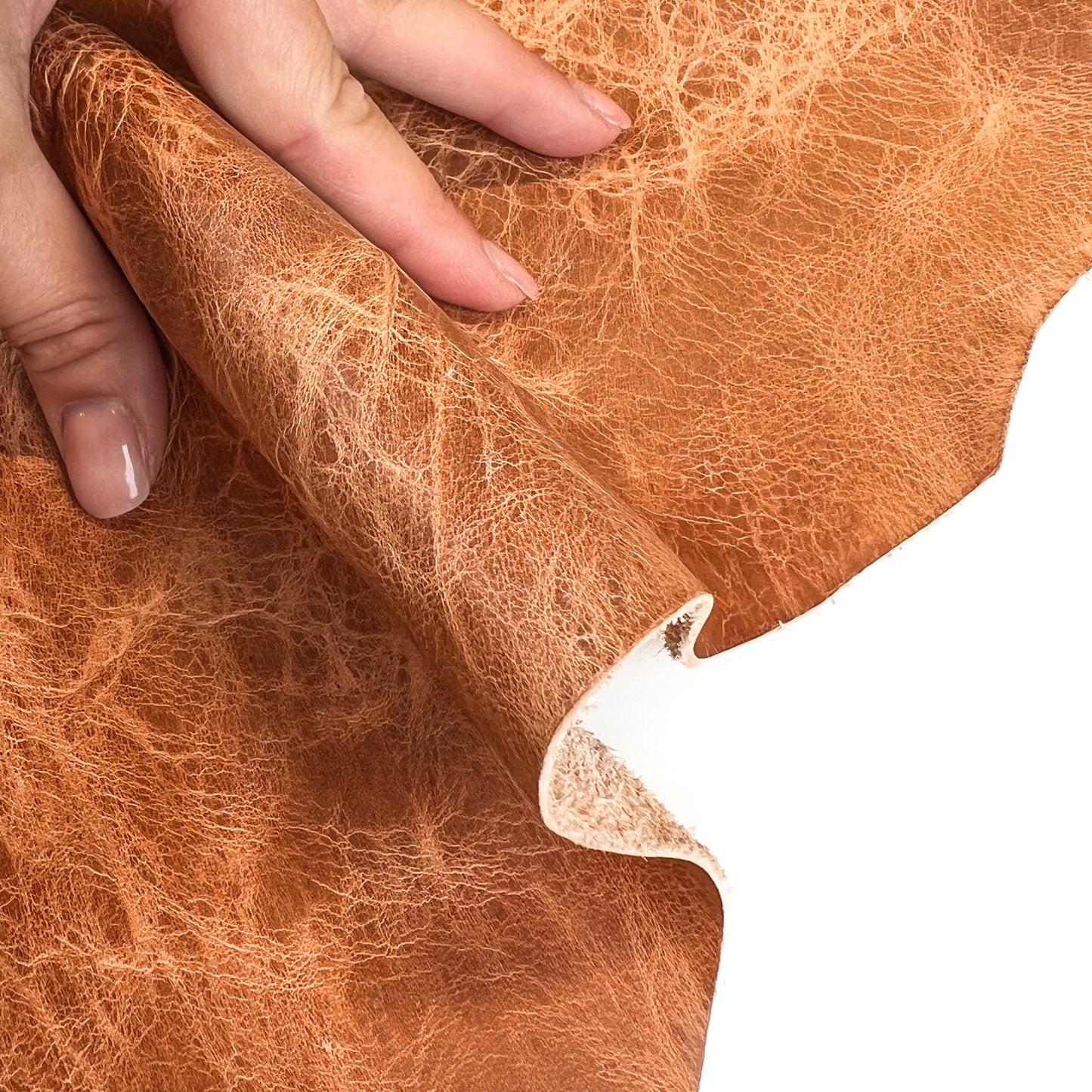 Light Brown Vintage Calf Veg Thick Leather With Texture 1.6-1.8mm Vintage VEG TAN 1454