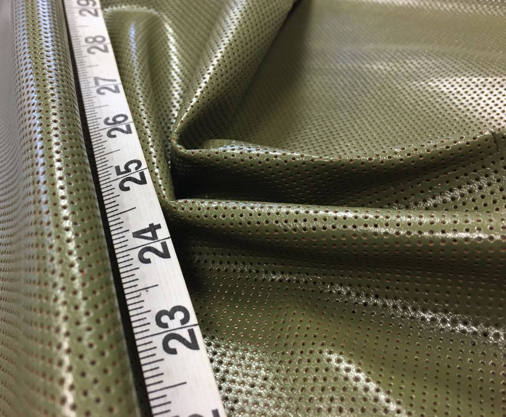 Khaki Green Perforated Print Lambskin 0.9mm/2.25oz / OLIVE GREEN 208