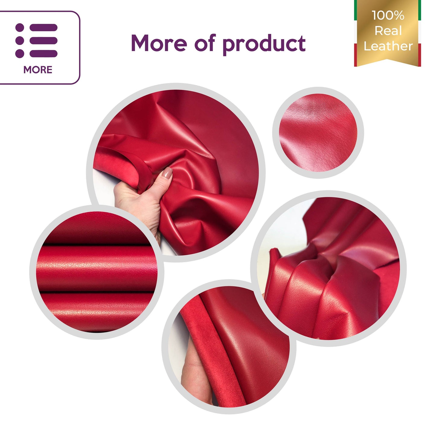 Red Lambskin Leather 0.8mm/2oz / SPICY CHILI 231