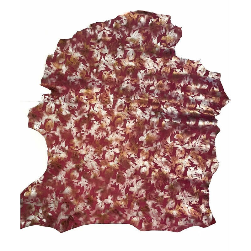 Colorful Flower Lambskin Leather 0.5-0.6mm-2.25-2.5oz / SPRING FLOWERS 1258