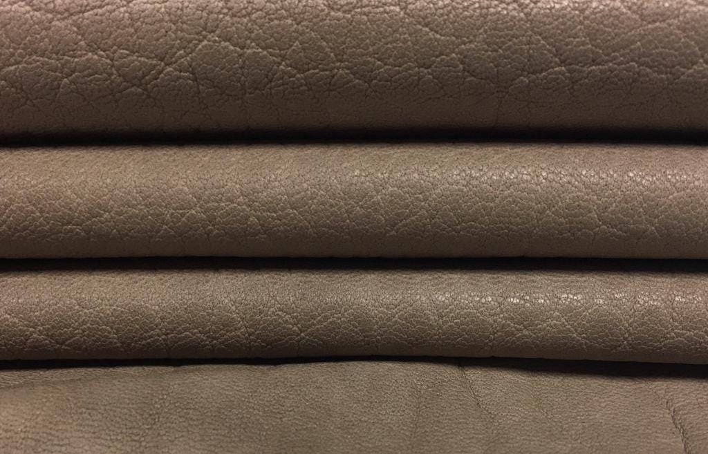 TAUPE Natural Leather Fabric, Genuine Lambskin Leather, Real Leather Pieces  Beige Leather Material Textured Leather LIGHT TAUPE, 295, 0.7mm 