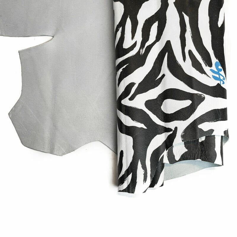 Black & White Zebra Print Lambskin 0.8mm/2oz / OFF WHITE ZEBRA 1345