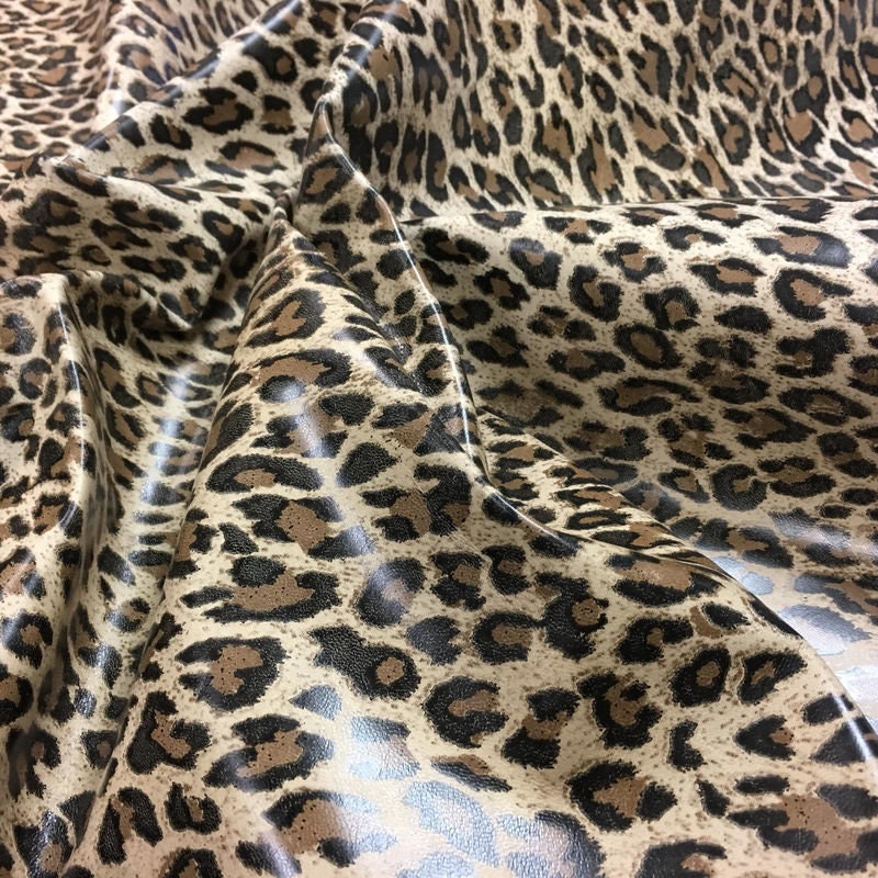 Brown Lambskin Leather With Print 1.0mm/2.5oz / LEOPARD 695