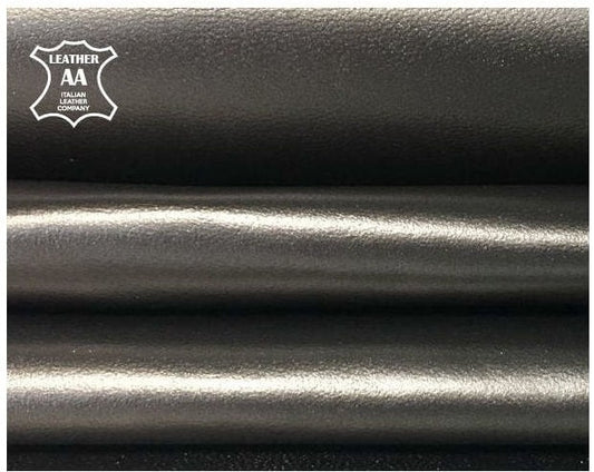 Metallic Silver Lambskin Leather 0.8mm/2oz / DARK SILVER DUST 826