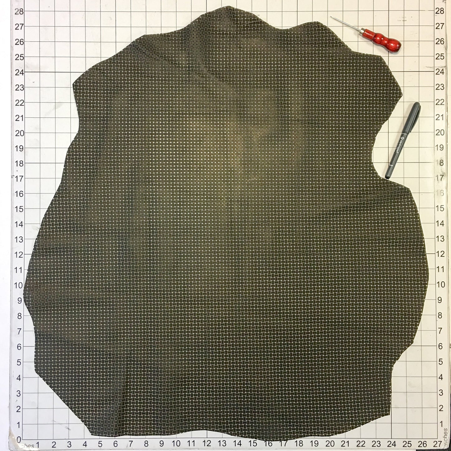 Brown Wickerwork Print Lambskin Sheets 0.8-1.0 mm / 2-2.5 oz.