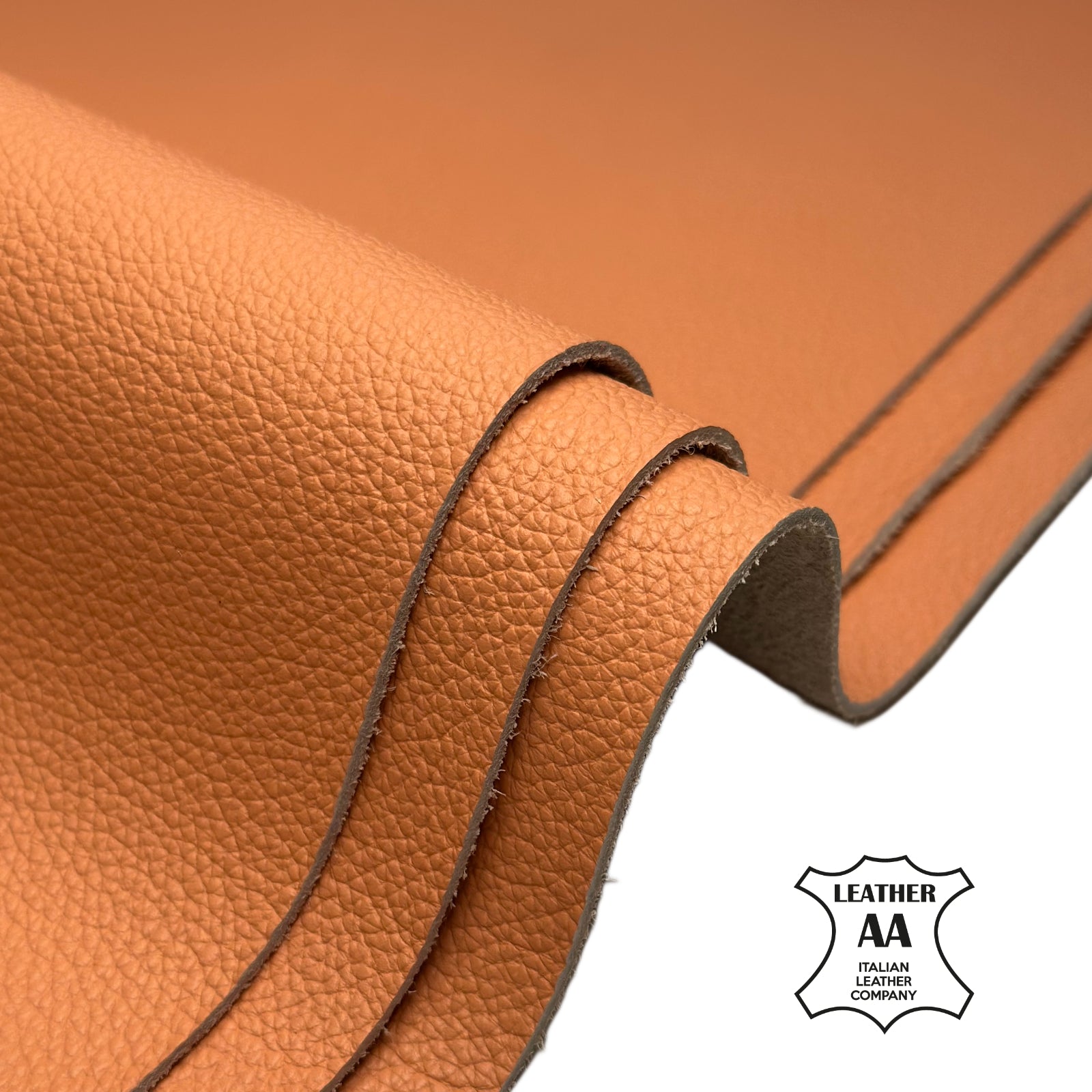 Pebbled Calfskin Leather Sheets 1.2-1.3 mm Thick Pieces 1010 PEACHY