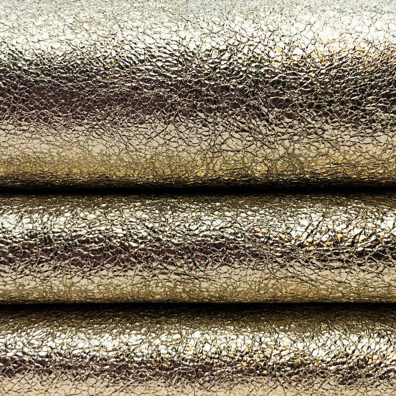 Sparkly Light Gold Lambskin Leather 0.8mm/2oz / CRUNCHY LIGHT GOLD 994