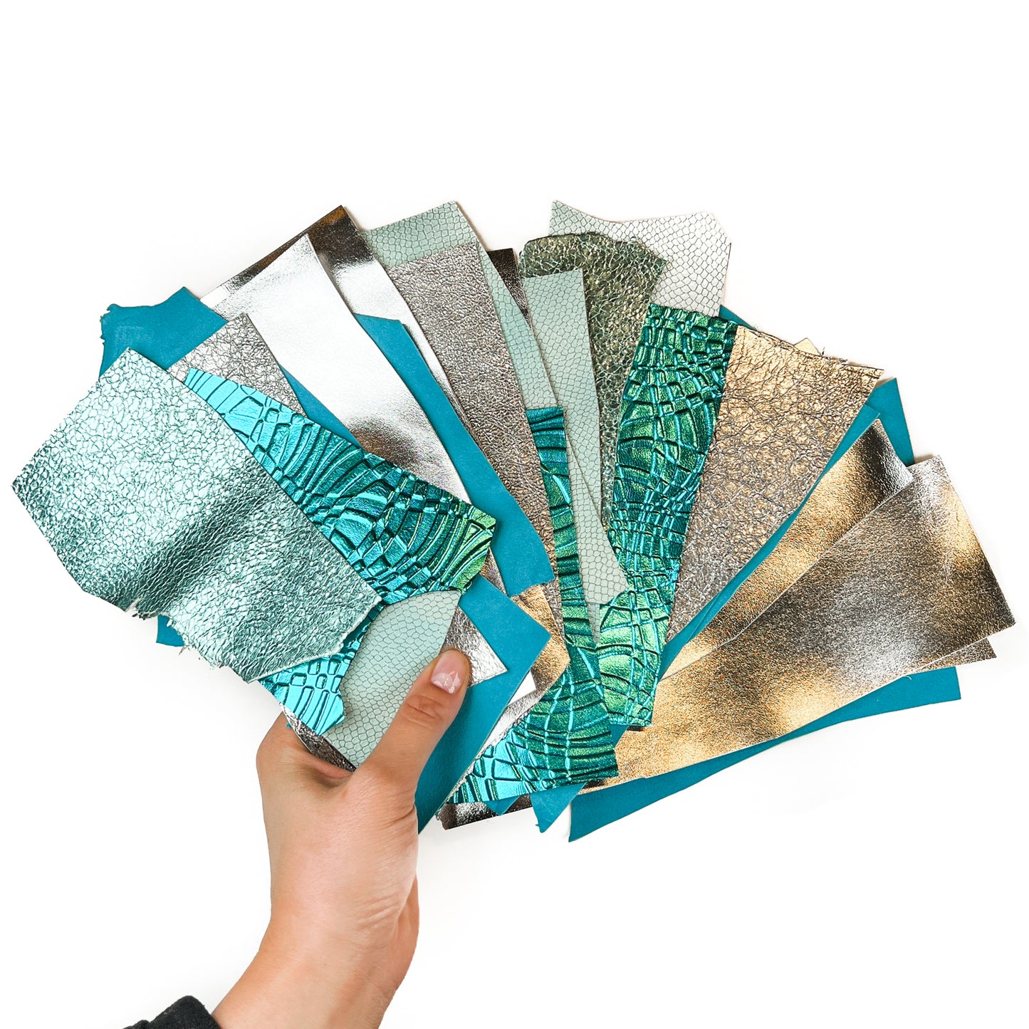 Metallic Scraps - Blue And Silver With Texture 0.7-1mm/1.75-2.5oz SILVER SEA