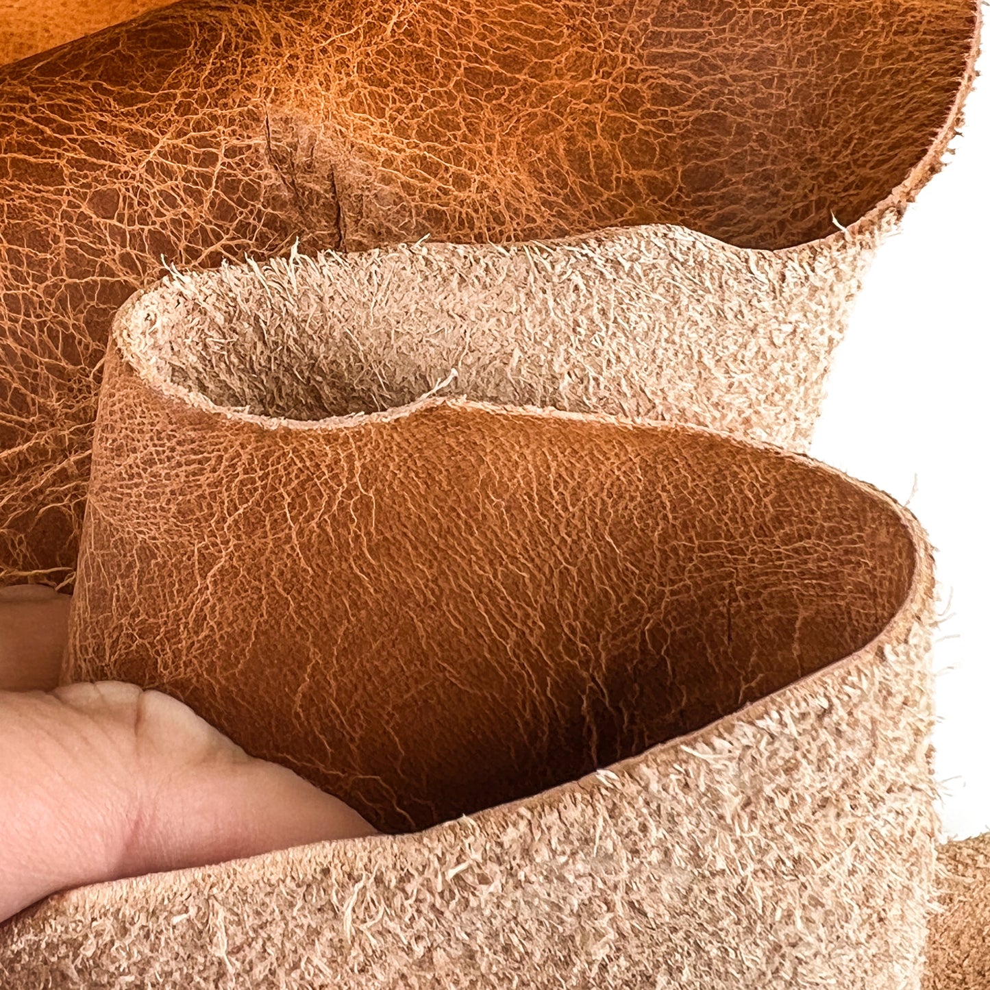 Light Brown Vintage Calf Veg Thick Leather With Texture 1.6-1.8mm Vintage VEG TAN 1454