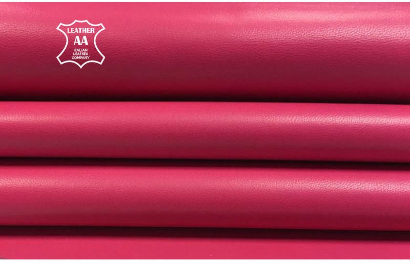 Neon Pink Lambskin Leather 2oz/0.8mm / ROSE RED 689