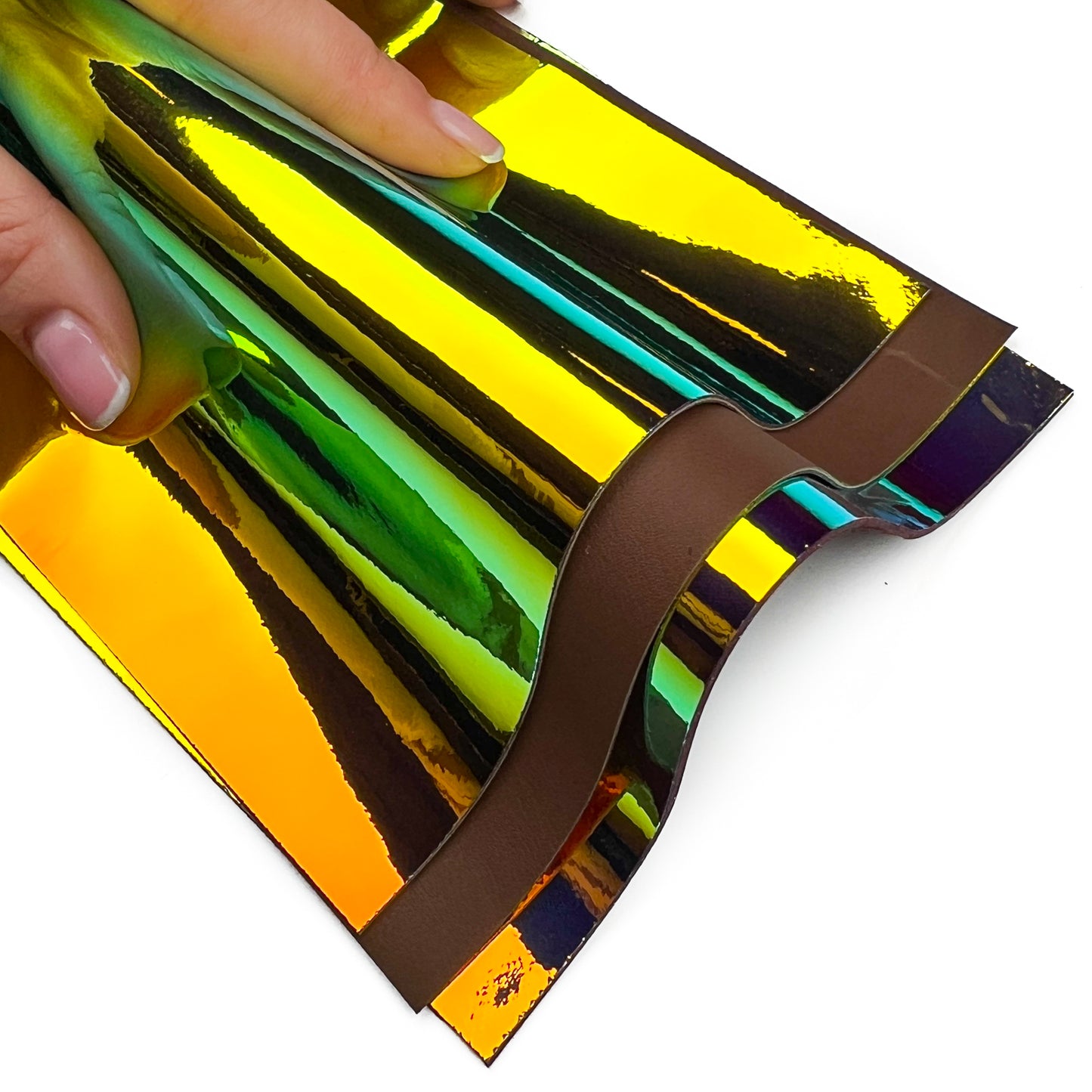 Holographic Shiny Lambskin Sheets BROWN HOLO 1465 0.8mm/2oz