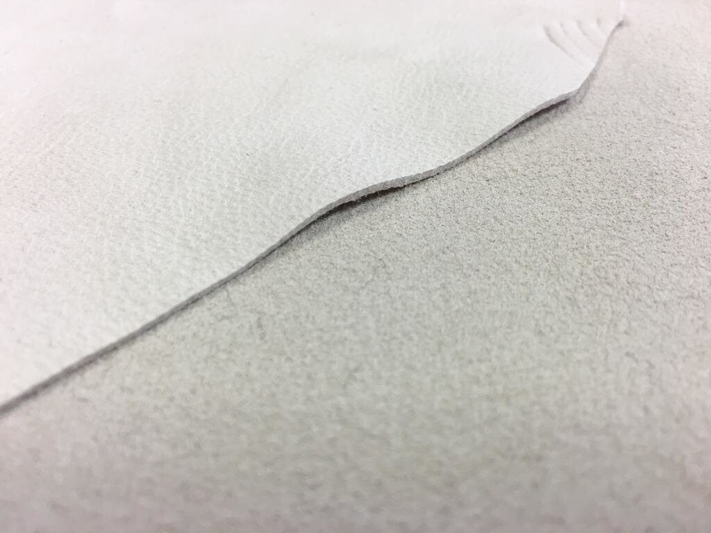 White Suede Linen White Thin Velour 0.5mm/1.25oz / BIRCH 607