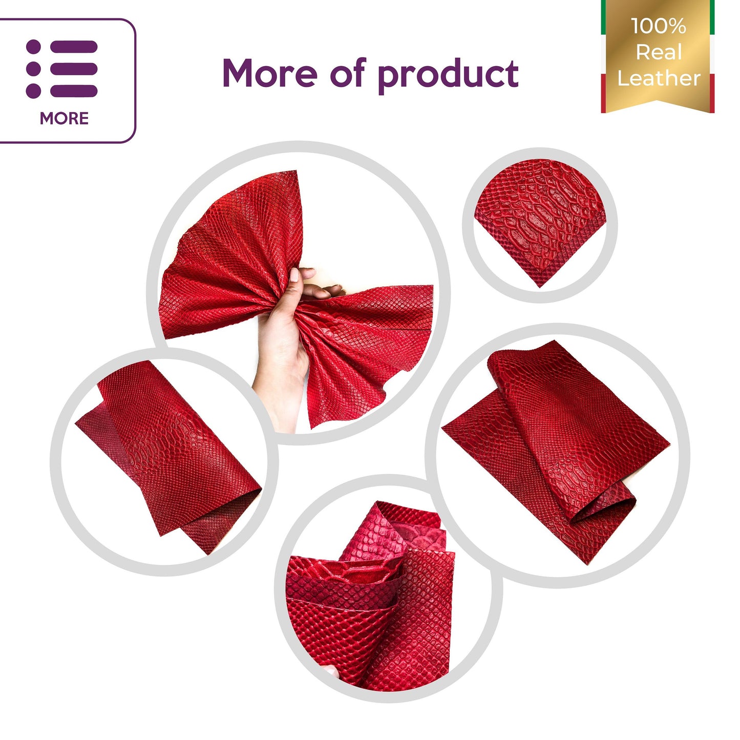 Red Lambskin With Print 0.6mm/1.5oz / RED SAMBA SNAKE