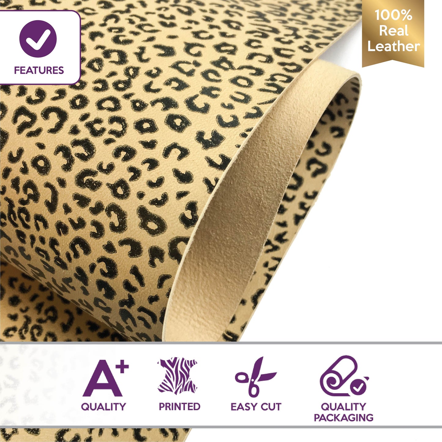 Cheetah Spot Lambskin Sheets 1.75oz/0.7mm / ICED COFFEE 696