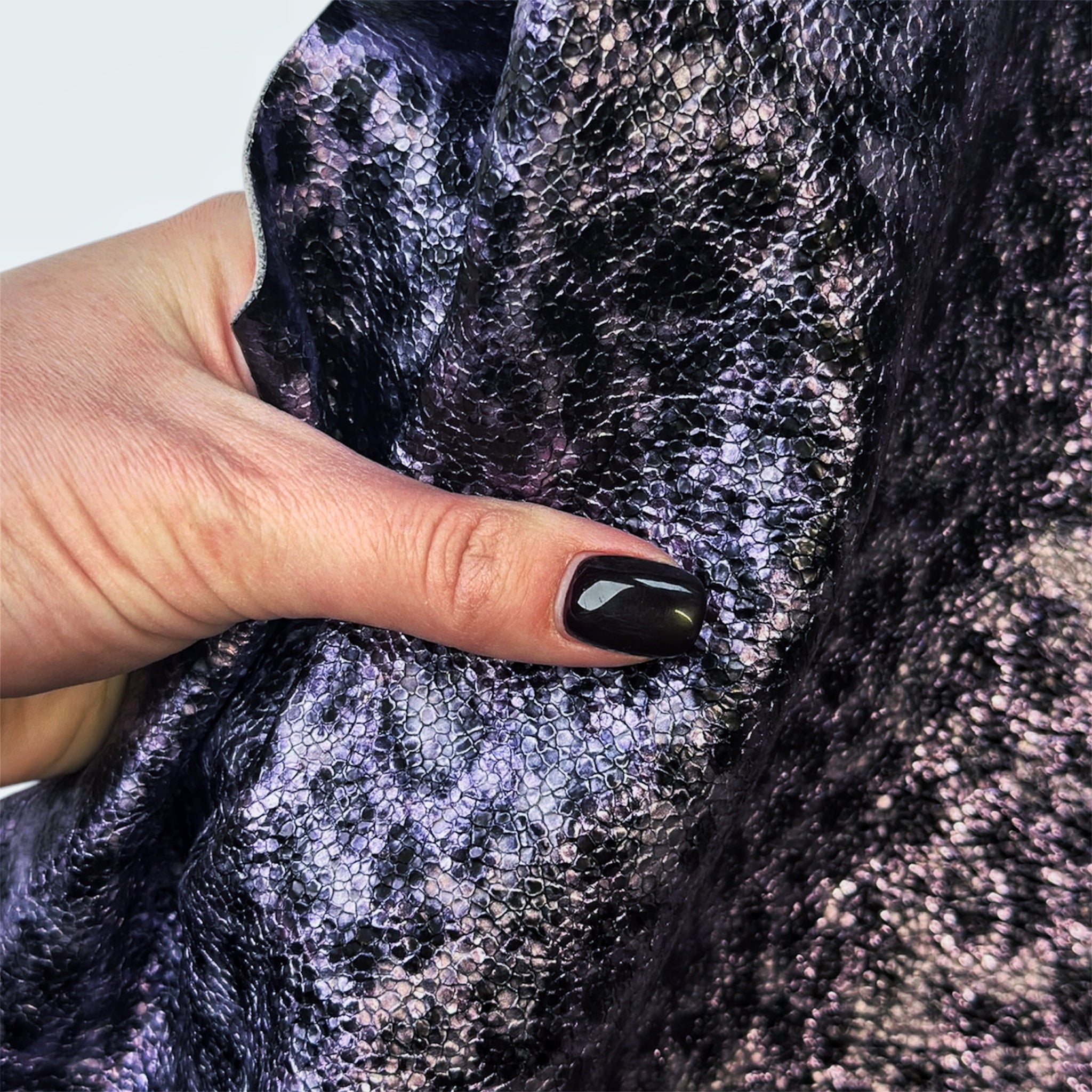 Violet Lambskin With Leopard Print Thick 1-1.1mm/2.5-2.75oz Violet Leopard 1583